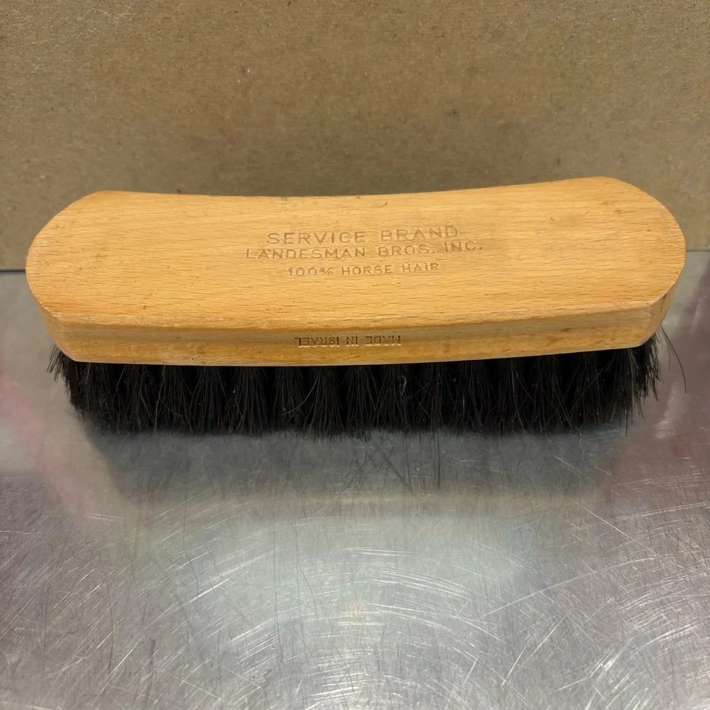 Landesman PRO'S USE 100% Horsehair Shoe Boot Shine Polish Brush Black BRISTLES
